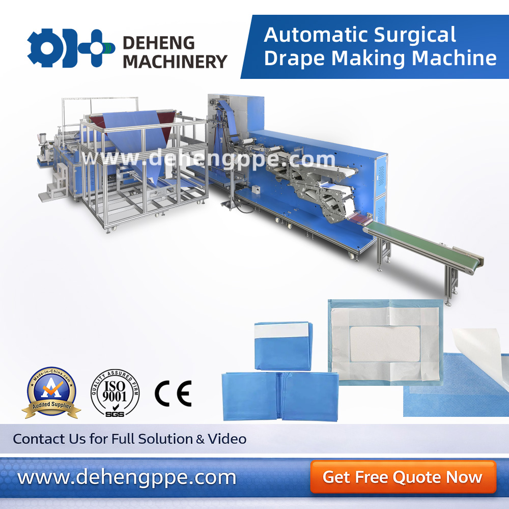 Automatic Production Lines (Gown / Mask / Cap / Shoe Cover / Wipes) - Mask Making Machine with Outer Earloop Welding Machine (1+1)